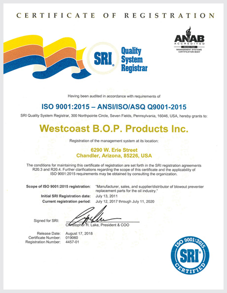 WCBOP ISO Certification