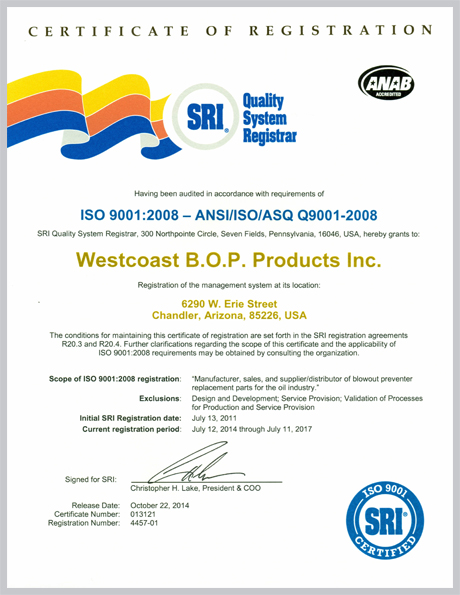 WCBOP ISO Certification