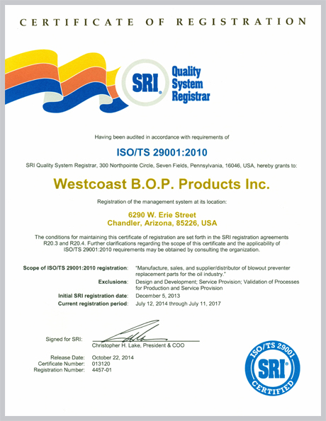 WCBOP ISO Certification