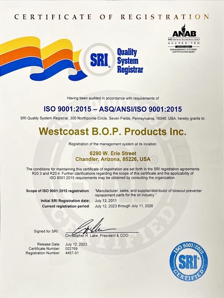 WCBOP ISO Certification